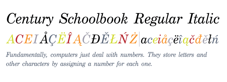 century schoolbook regular font